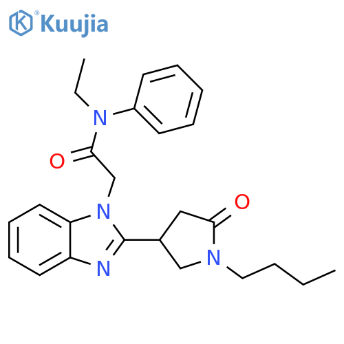 2-2-(1-butyl-5-oxopyrrolidin-3-yl)-1H-1,3-benzodiazol-1-yl-N-ethyl-N-phenylacetamide structure