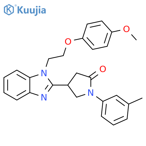 4-{1-2-(4-methoxyphenoxy)ethyl-1H-1,3-benzodiazol-2-yl}-1-(3-methylphenyl)pyrrolidin-2-one structure