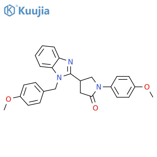 1-(4-methoxyphenyl)-4-{1-(4-methoxyphenyl)methyl-1H-1,3-benzodiazol-2-yl}pyrrolidin-2-one structure