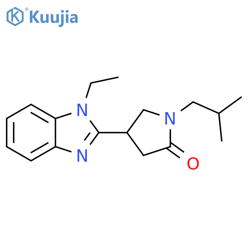 4-(1-ethyl-1H-1,3-benzodiazol-2-yl)-1-(2-methylpropyl)pyrrolidin-2-one structure