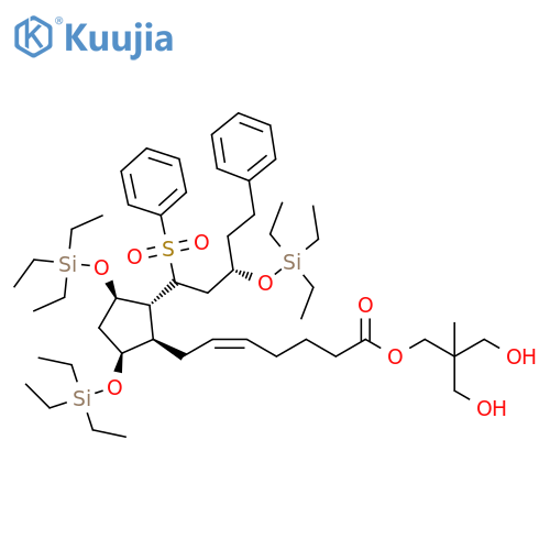 5-Heptenoic acid, 7-[(1R,2R,3R,5S)-2-[(3S)-5-phenyl-1-(phenylsulfonyl)-3-[(triethylsilyl)oxy]pentyl]-3,5-bis[(triethylsilyl)oxy]cyclopentyl]-, 3-hydroxy-2-(hydroxymethyl)-2-methylpropyl ester, (5Z)- structure