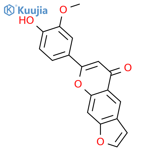 7-(3,4-Dihydroxyphenyl)-5H-furo[3,2-g][1]benzopyran-5-one; 3'-Me ether structure