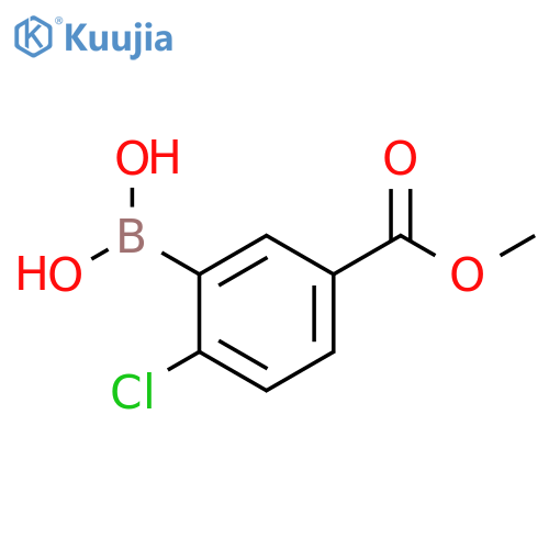 (2-Chloro-5-(methoxycarbonyl)phenyl)boronic acid structure