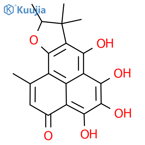 3,5,6,7-Tetrahydroxy-1,8,8,9-tetramethyl-9H-phenaleno(1,2-b)furan-4-one structure