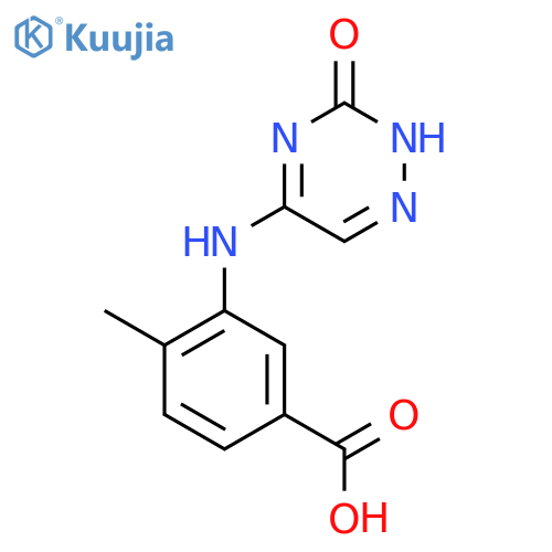 4-Methyl-3-[(3-oxo-2,3-dihydro-1,2,4-triazin-5-yl)amino]benzoic acid structure