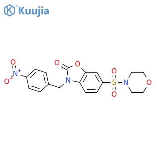 6-(morpholine-4-sulfonyl)-3-(4-nitrophenyl)methyl-2,3-dihydro-1,3-benzoxazol-2-one structure