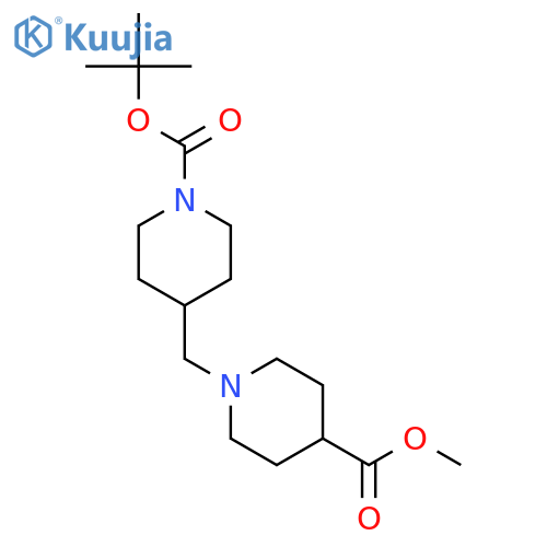 tert-Butyl 4-((4-(methoxycarbonyl)piperidin-1-yl)methyl)piperidine-1-carboxylate structure