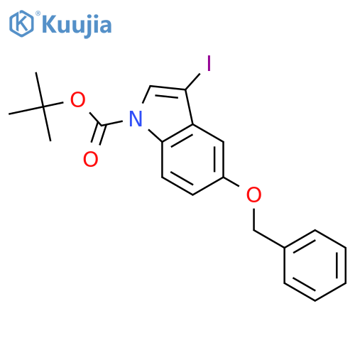 5-(Benzyloxy)-3-iodo-1H-indole, N-BOC protected structure