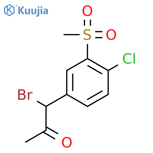 1-Bromo-1-(4-chloro-3-(methylsulfonyl)phenyl)propan-2-one structure