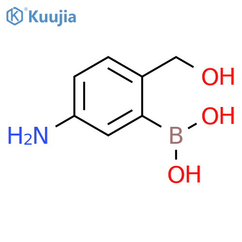 (5-Amino-2-(hydroxymethyl)phenyl)boronic acid structure
