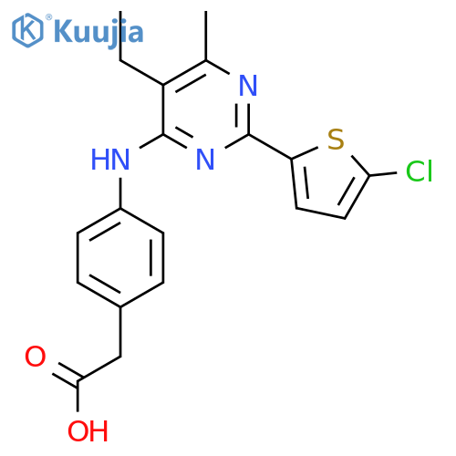 (4-{[2-(5-Chlorothiophen-2-Yl)-5-Ethyl-6-Methylpyrimidin-4-Yl]amino}phenyl)acetic Acid structure