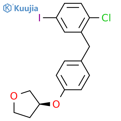 (S)-3-(4-(2-Chloro-5-iodobenzyl)phenoxy)tetrahydrofuran structure