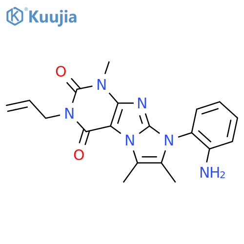 8-(2-aminophenyl)-1,6,7-trimethyl-3-(prop-2-en-1-yl)-1H,2H,3H,4H,8H-imidazo1,2-gpurine-2,4-dione structure
