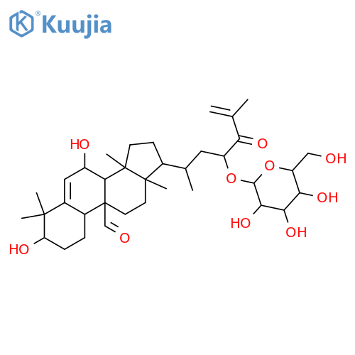 19-Norlanosta-5,25-diene-9-carboxaldehyde, 23-(β-D-glucopyranosyloxy)-3,7-dihydroxy-24-oxo-, (3β,7β,9β,10α)- structure