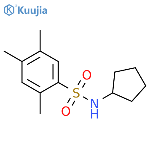 N-cyclopentyl-2,4,5-trimethylbenzene-1-sulfonamide structure