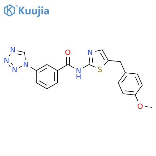 N-{5-(4-methoxyphenyl)methyl-1,3-thiazol-2-yl}-3-(1H-1,2,3,4-tetrazol-1-yl)benzamide structure