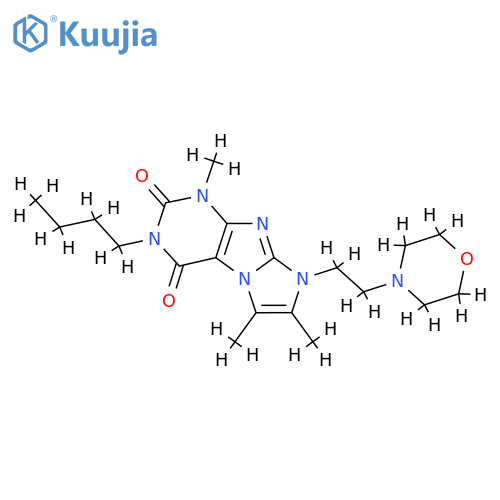 3-butyl-1,6,7-trimethyl-8-2-(morpholin-4-yl)ethyl-1H,2H,3H,4H,8H-imidazo1,2-gpurine-2,4-dione structure