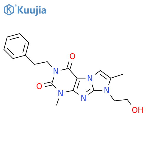 8-(2-hydroxyethyl)-1,7-dimethyl-3-(2-phenylethyl)-1H,2H,3H,4H,8H-imidazo1,2-gpurine-2,4-dione structure