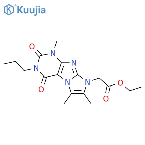 ethyl 2-{1,6,7-trimethyl-2,4-dioxo-3-propyl-1H,2H,3H,4H,8H-imidazo1,2-gpurin-8-yl}acetate structure