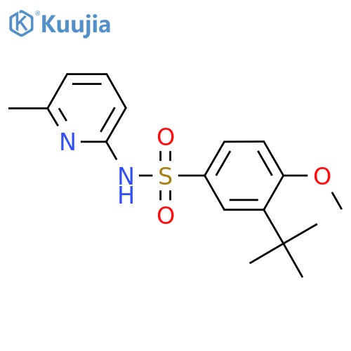 3-tert-butyl-4-methoxy-N-(6-methylpyridin-2-yl)benzene-1-sulfonamide structure