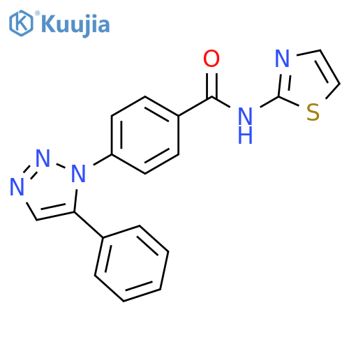 4-(5-phenyl-1H-1,2,3-triazol-1-yl)-N-(1,3-thiazol-2-yl)benzamide structure