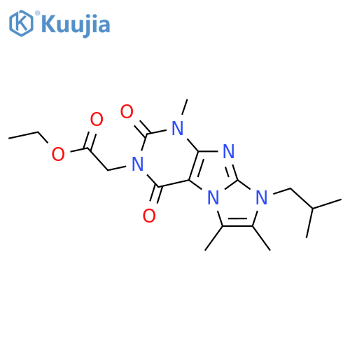 ethyl 2-1,6,7-trimethyl-8-(2-methylpropyl)-2,4-dioxo-1H,2H,3H,4H,8H-imidazo1,2-gpurin-3-ylacetate structure