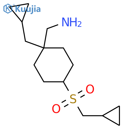 (1-(Cyclopropylmethyl)-4-((cyclopropylmethyl)sulfonyl)cyclohexyl)methanamine structure