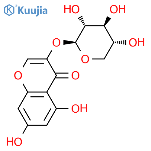3,5,7-Ttrihydroxylchromone 3-O-β-D-xylopyranoside structure