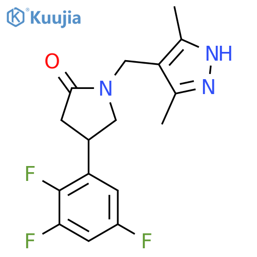1-((3,5-Dimethyl-1H-pyrazol-4-yl)methyl)-4-(2,3,5-trifluorophenyl)pyrrolidin-2-one structure