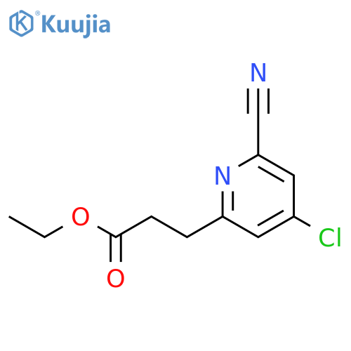 2-Pyridinepropanoic acid, 4-chloro-6-cyano-, ethyl ester structure