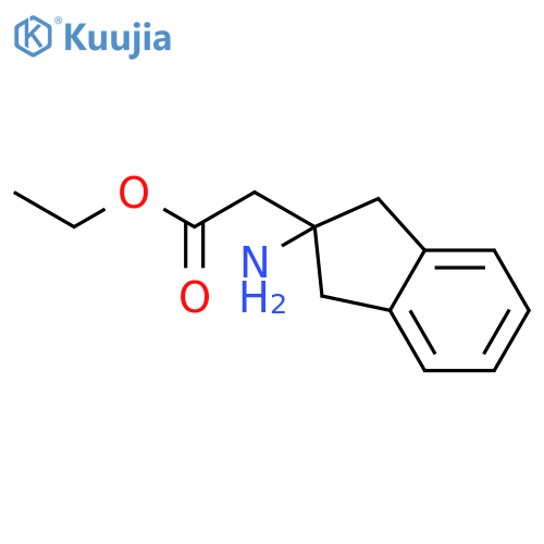 1H-INDENE-2-ACETIC ACID, 2-AMINO-2,3-DIHYDRO-, ETHYL ESTER structure