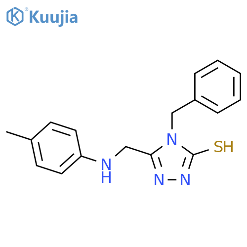 4-Benzyl-5-(p-tolylamino-methyl)-4H-[1,2,4]triazole-3-thiol structure