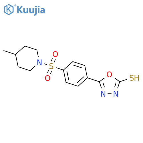 5-[4-(4-Methyl-piperidine-1-sulfonyl)-phenyl]-[1,3,4]oxadiazole-2-thiol structure