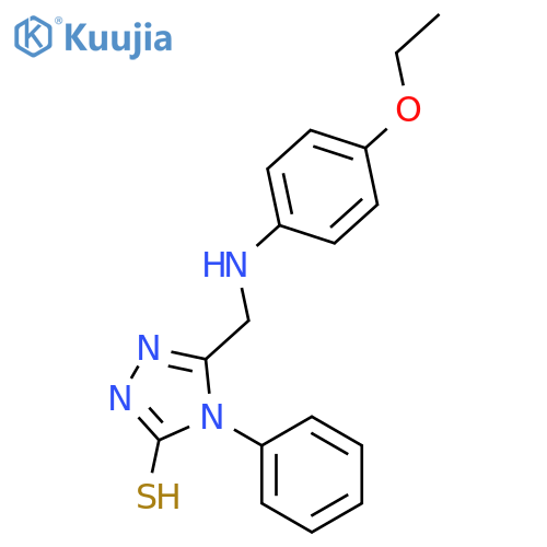 5-[(4-Ethoxy-phenylamino)-methyl]-4-phenyl-4H-[1,2,4]triazole-3-thiol structure