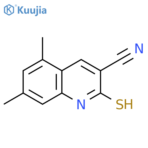 2-Mercapto-5,7-dimethyl-quinoline-3-carbonitrile structure