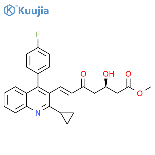 6-Heptenoic acid,7-[2-cyclopropyl-4-(4-fluorophenyl)-3-quinolinyl]-3-hydroxy-5-oxo-,methyl ester, (3R,6E)- structure