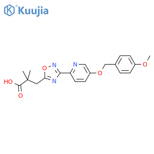3-(3-(5-((4-Methoxybenzyl)oxy)pyridin-2-yl)-1,2,4-oxadiazol-5-yl)-2,2-dimethylpropanoic acid structure