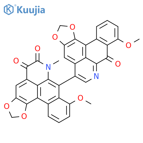5H-Benzo[g]-1,3-benzodioxolo[6,5,4-de]quinoline-5,6(7H)-dione,9-methoxy-8-(9-methoxy-8-oxo-8H-benzo[g]-1,3-benzodioxolo[6,5,4-de]quinolin-5-yl)-7-methyl-(9CI) structure