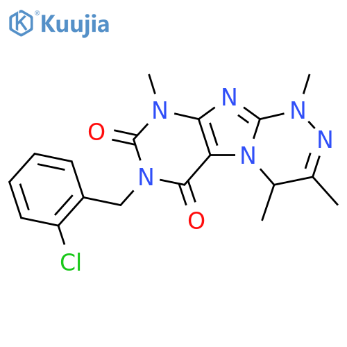 7-(2-chlorophenyl)methyl-1,3,4,9-tetramethyl-1H,4H,6H,7H,8H,9H-1,2,4triazino4,3-gpurine-6,8-dione structure