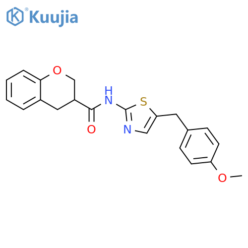 N-{5-(4-methoxyphenyl)methyl-1,3-thiazol-2-yl}-3,4-dihydro-2H-1-benzopyran-3-carboxamide structure