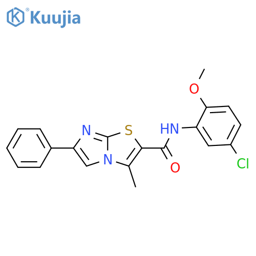 N-(5-chloro-2-methoxyphenyl)-3-methyl-6-phenylimidazo2,1-b1,3thiazole-2-carboxamide structure