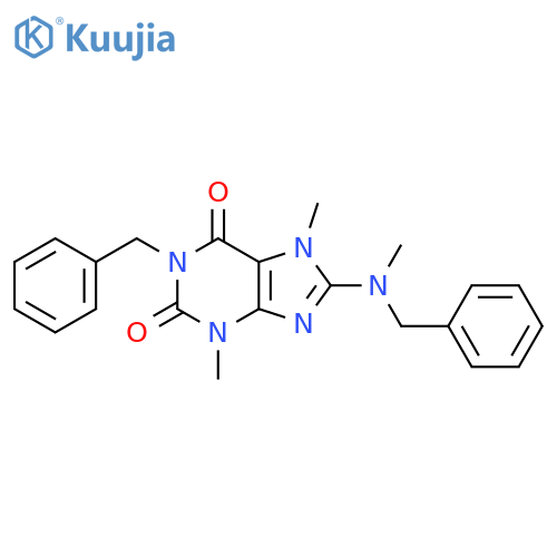 1-benzyl-8-benzyl(methyl)amino-3,7-dimethyl-2,3,6,7-tetrahydro-1H-purine-2,6-dione structure
