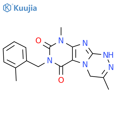3,9-dimethyl-7-(2-methylphenyl)methyl-1H,4H,6H,7H,8H,9H-1,2,4triazino4,3-gpurine-6,8-dione structure