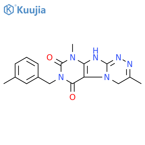 3,9-dimethyl-7-(3-methylphenyl)methyl-1H,4H,6H,7H,8H,9H-1,2,4triazino4,3-gpurine-6,8-dione structure