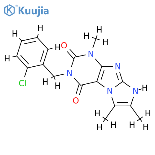 3-(2-chlorophenyl)methyl-1,6,7-trimethyl-1H,2H,3H,4H,8H-imidazo1,2-gpurine-2,4-dione structure