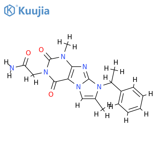2-1,7-dimethyl-2,4-dioxo-8-(1-phenylethyl)-1H,2H,3H,4H,8H-imidazo1,2-gpurin-3-ylacetamide structure