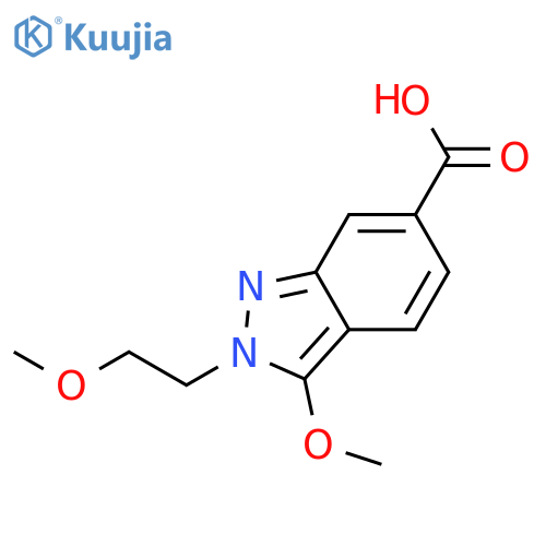 2H-Indazole-6-carboxylicacid, 3-methoxy-2-(2-methoxyethyl)- structure