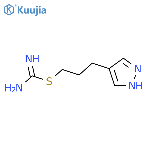 Carbamimidothioic acid, 3-(1H-pyrazol-4-yl)propyl ester structure