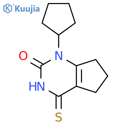 1-cyclopentyl-4-sulfanylidene-1H,2H,3H,4H,5H,6H,7H-cyclopentadpyrimidin-2-one structure