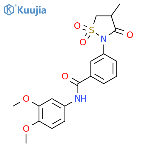 N-(3,4-dimethoxyphenyl)-3-(4-methyl-1,1,3-trioxo-1lambda6,2-thiazolidin-2-yl)benzamide structure